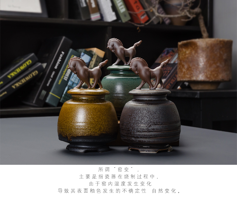 Friend is ceramic seal caddy fixings kung fu tea pu - erh tea POTS of tea warehouse wake receives the tea gift box