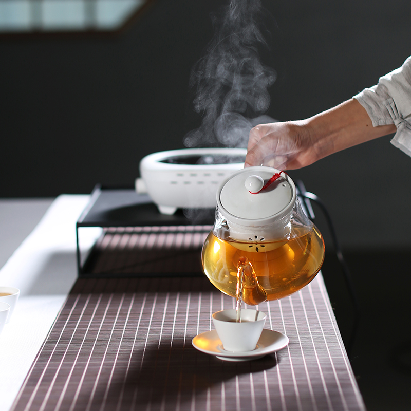 Electric TaoLu heat - resistant glass tea boiling black tea tea machine Electric heating steam make tea tea set automatically the teapot