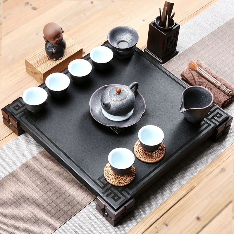 The whole piece of chicken wings ebony wood tea tray sifang contracted tea sea brother ceramic up of a complete set of your up kung fu tea set