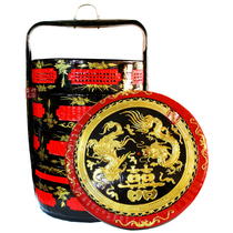 Spot Yongchun lacquer basket pure handmade solid dragon Fengzhu choreography with great lacquer wedding and burning incense basket Basket Lacquer Art God Basket