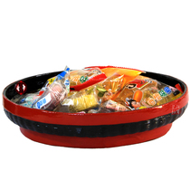 Spot Yongchun lacquer basket folk handmade large lacquer Bamboo Weaving Wedding lacquer art disc dedicated to pan water fruit tray Zero food tray Non-relic