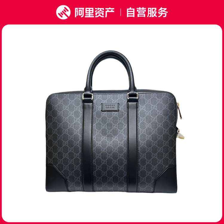 Brand New Gucci Black Monogram Briefcase Handbag Shoulder Bag