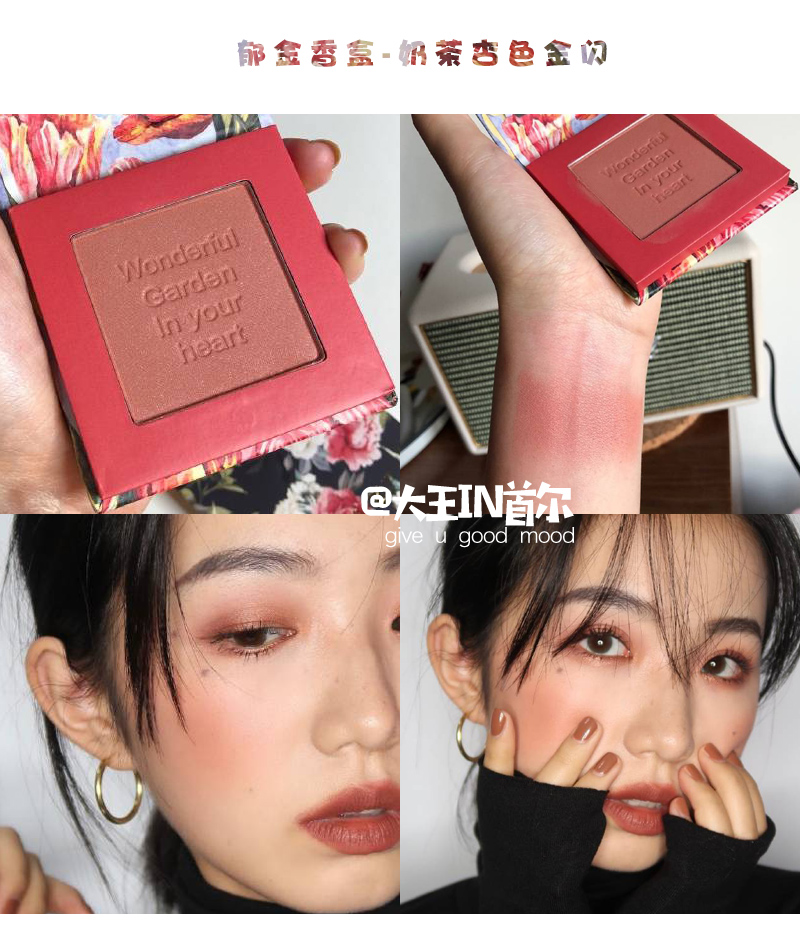 NyceMakeup văn học sơn dầu hộp hoa phấn má hồng kem làm sáng da trang điểm nude phấn má hồng không thấm nước lưới đỏ - Blush / Cochineal kem má