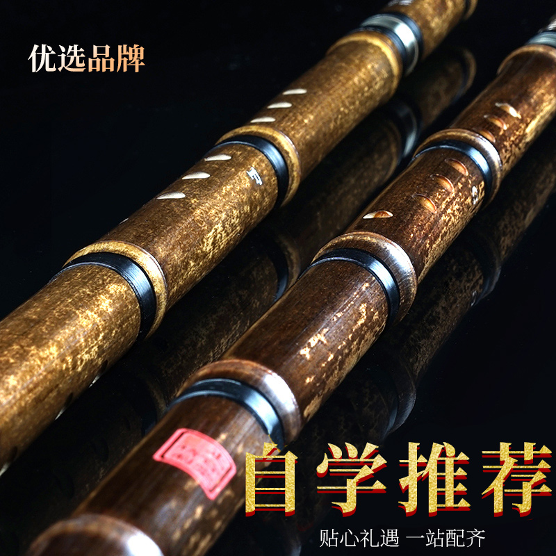 Famous Division Refined Hole Xiao Playing Beginner Xiao pick up bronze purple bamboo musical instrument Special sale of eight holes of six holes GF tuning hole Xiao