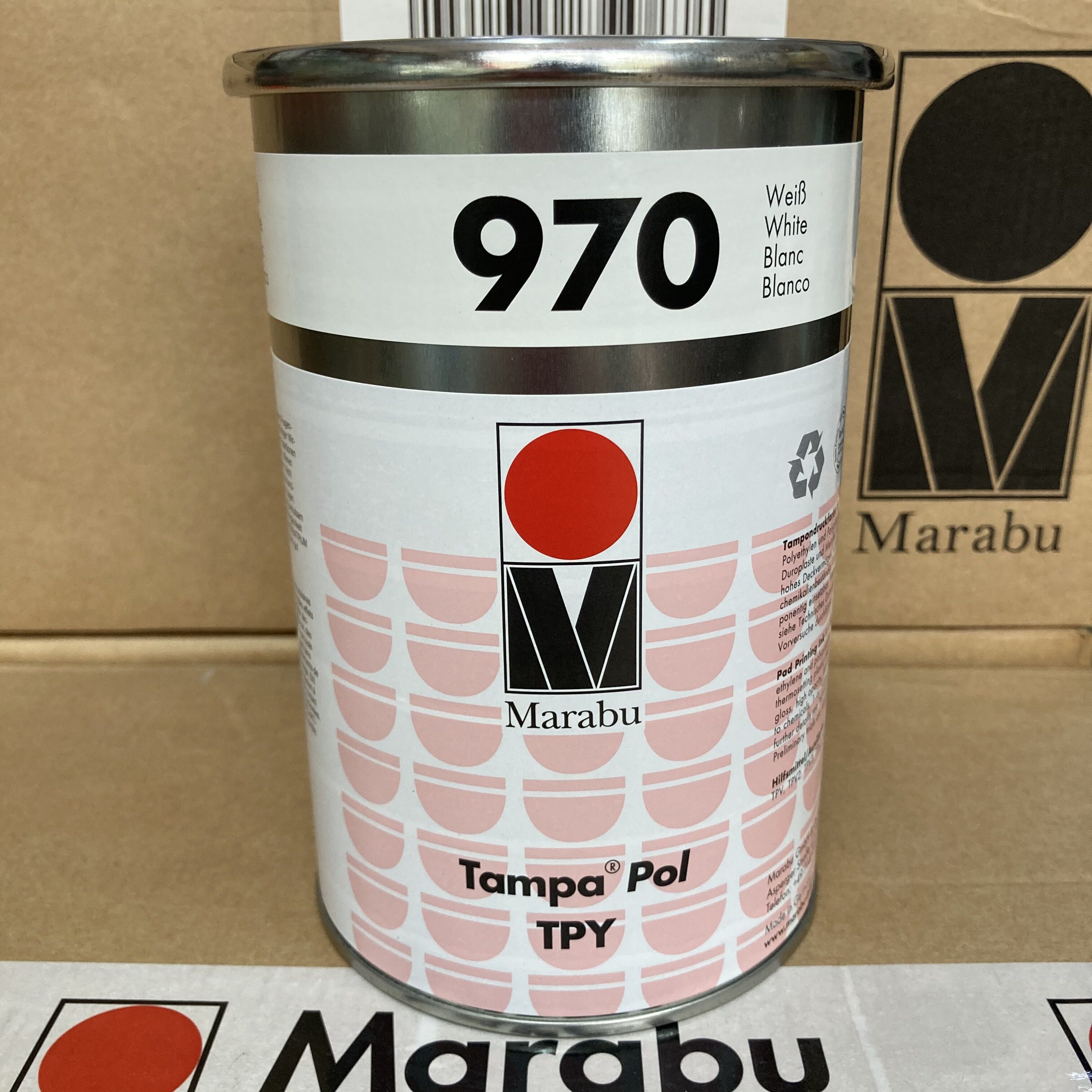 Marabu Germany Malebao Ink TPY970 white TPY980 black glasses web version printed transfer printing ink