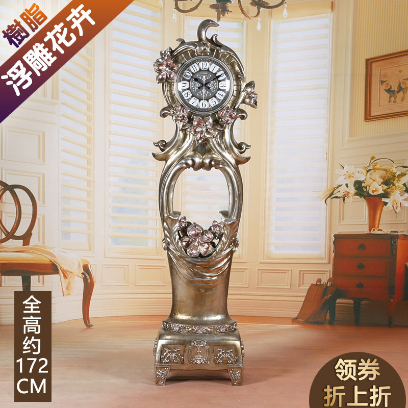 Ligrand Horn Eurostyle Antique Rose Retro Seat Clock Pendulum with resin pendulum clock Living room Bills The Landing Bell