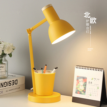 Nordic small table lamps Ins teenage girl pen holder eye protection desk Student special dormitory plug-in electric no-frequency flash sleeping room lamp