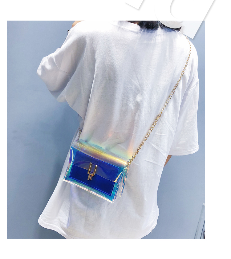 Women's Small Plastic Solid Color Fashion Transparent Square Lock Clasp Square Bag display picture 5