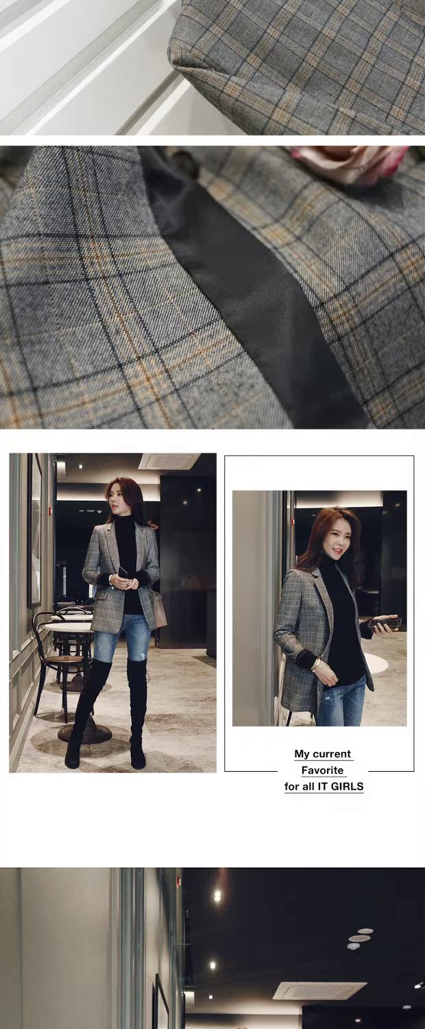 2018 mùa thu mới chic chic nhỏ phù hợp với áo khoác nữ phiên bản Hàn Quốc của lưới mỏng thon gọn Anh phù hợp với hoang dã thời trang nữ 2021