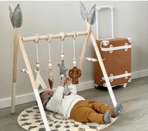 ins decorative Nordic style wooden fitness equipment ornaments newborn baby baby fitness frame childrens educational toys