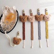 ins Korean style bear baby pacifier clip pacifier chain baby pacifier anti-fall rope teether toy anti-lost clip