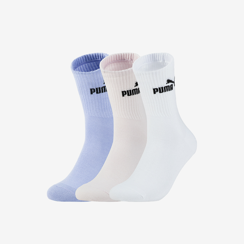 Puma Official Authentic Sports Unisex Casual Lightweight Simple Long Socks Three Pairs Pack 935900-03