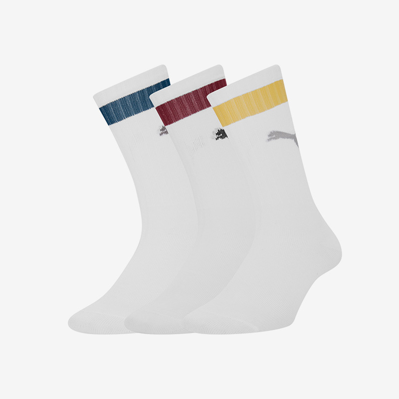 Puma Official Genuine Spring New Style Men's and Women's Simple Casual Mid-Calf Socks Three-Pair Pack 907555-03