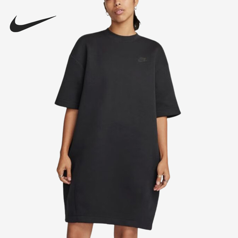 Nike Official Genuine Oversize Women's Casual Loose Simple Dress Fb8337-010