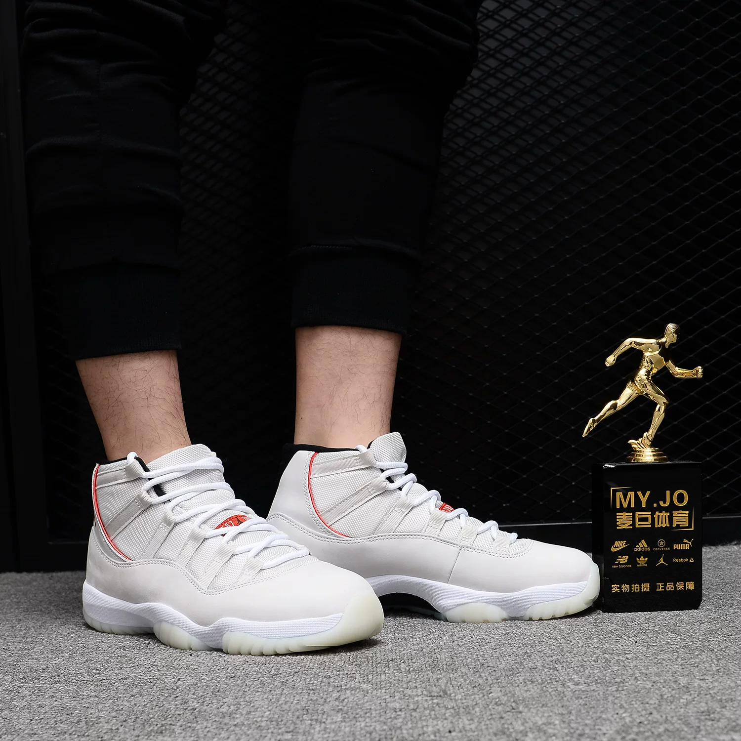 Nike/耐克 Genuine men's current season AIR JORDAN AJ11 Devil White Basketball Shoes 378037