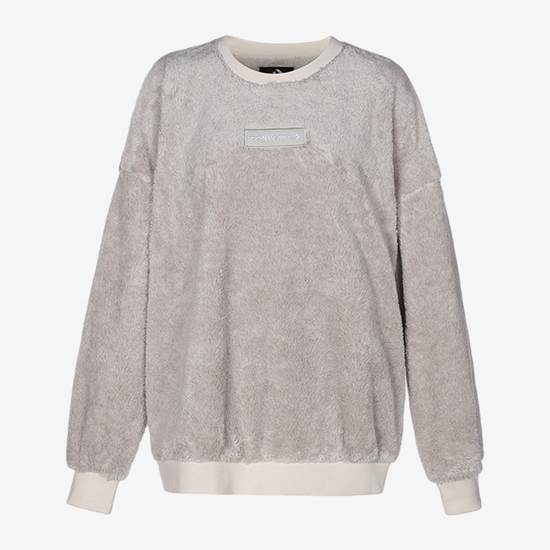 Converse Genuine New Knitted Pullover Women's Round Neck Warm Sports Plush Sweatshirt 10023975