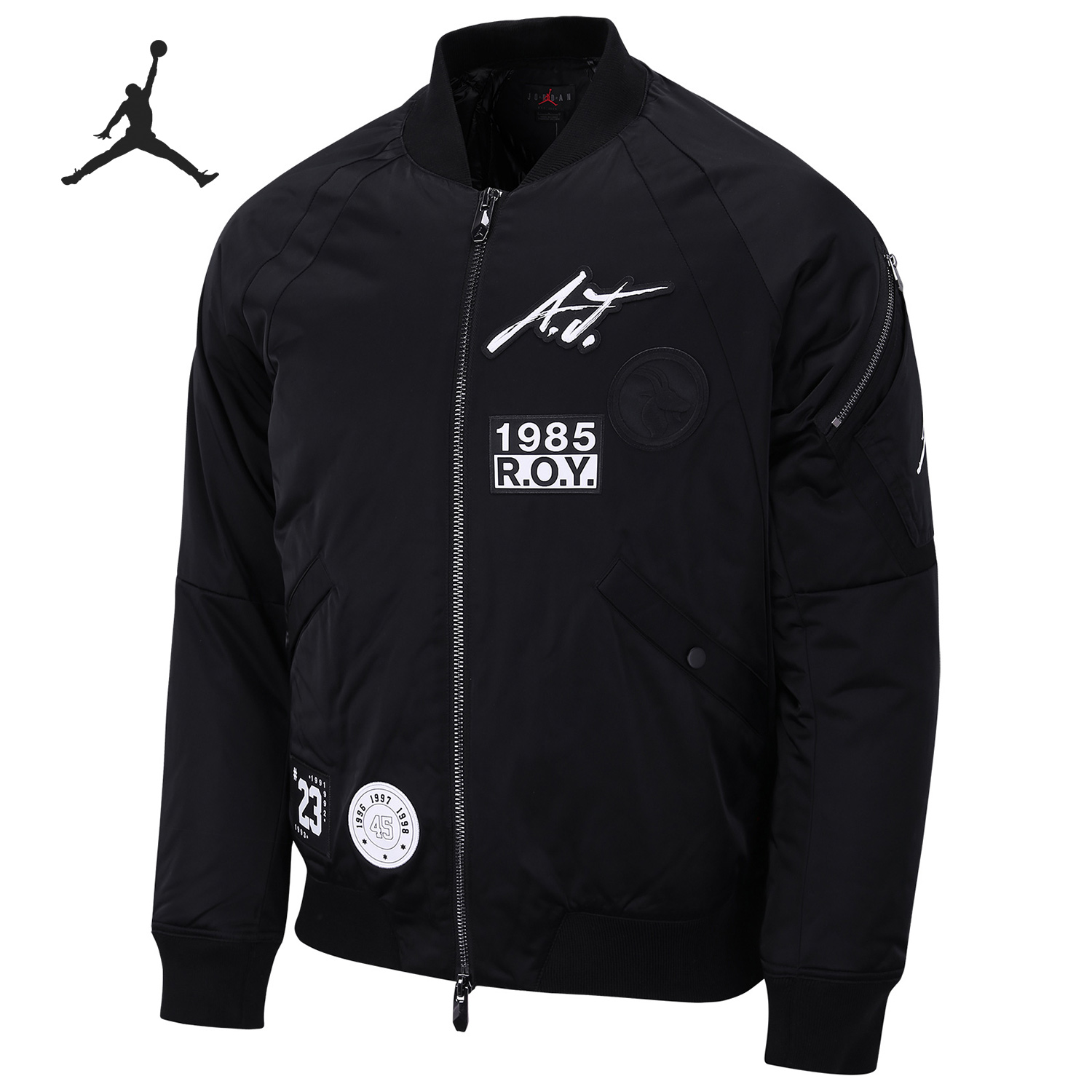 Nike Nike Official JORDAN Men's Stand Collar Warm Print Casual Sports Cotton CK1358