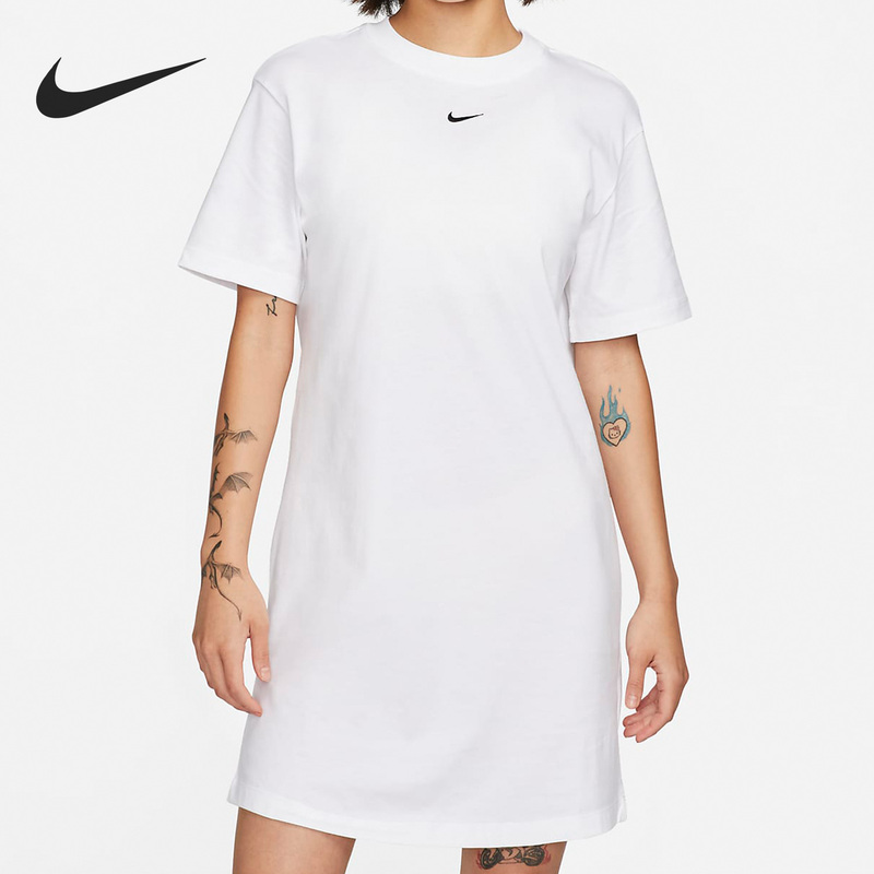 Nike Official Genuine New Women's Sports Breathable Casual Simple Dress Dv7883-100 Nike Official Genuine New Women's Sports Breathable Casual Simple Dress Dv7883-100