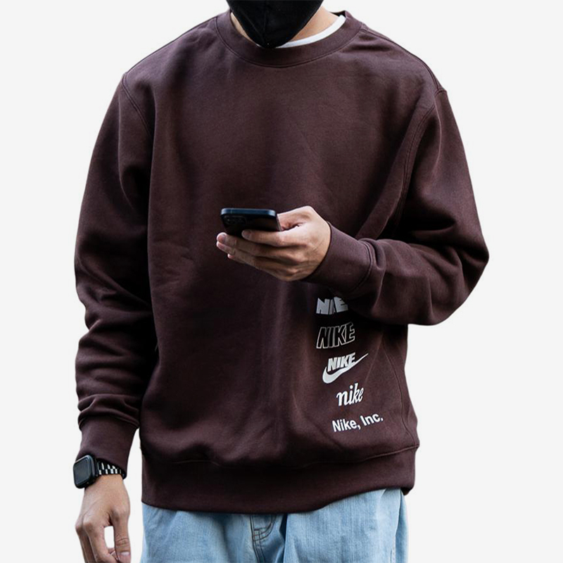 Nike/Nike Genuine Round Neck Pullover Sweatshirt New Men's Brown Fitted Classic Sweatshirt Dx0782-227
