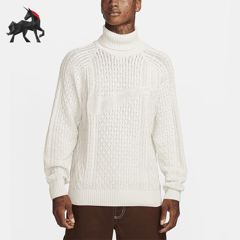 Nike/Nike Genuine Life Men's Sports Fashion Simple High-Neck Knitted Pullover Sweater Fb7770-072 Nike/Nike Genuine Life Men's Sports Fashion Simple High-Neck Knitted Pullover Sweater Fb7770-072