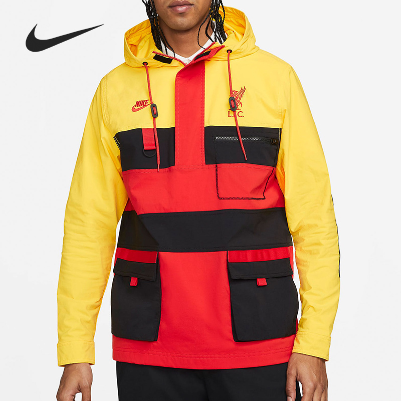 Nike/Nike Official Authentic Liverpool Men's Woven Hooded Retro Patchwork Jacket Dd9714-703