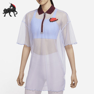 Nike/耐克正品2025女士日常翻领套头透气网纱连衣裙DD4526-580