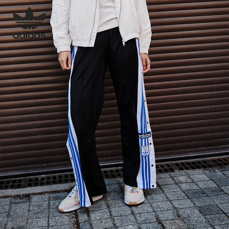 Adidas/Adidas Official Authentic Trefoil Retro Women's Side-Buttoned Sweatpants In6297 Adidas/Adidas Official Authentic Trefoil Retro Women's Side-Buttoned Sweatpants In6297