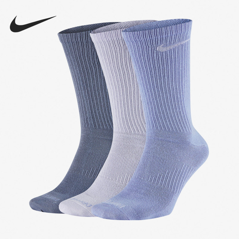 Nike Official Genuine Casual Men's and Women's Fashion Running Fitness Training Socks Three-Pair Pack Dc7537-904