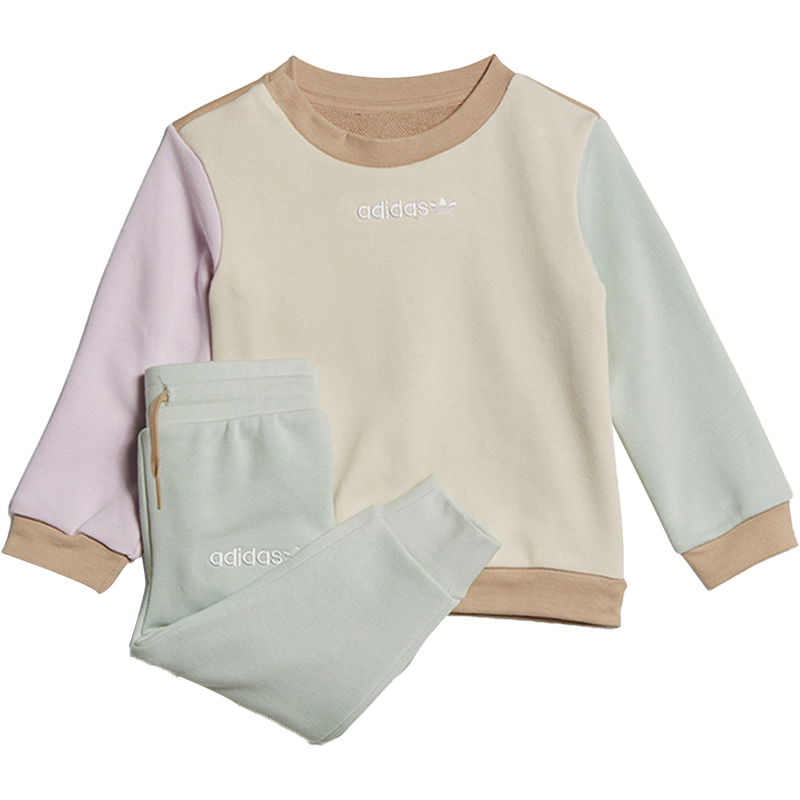 Adidas/阿迪达斯官方正品三叶草婴童运动休闲保暖长袖套装HK9813