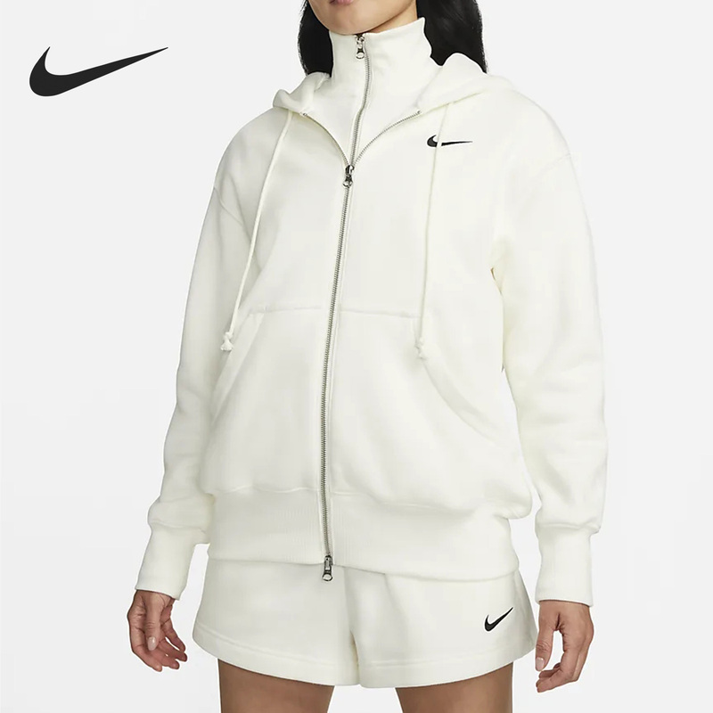 Nike Official Genuine Oversize Style Women's Full-Length Zip-Up Hoodie Dq5759-133