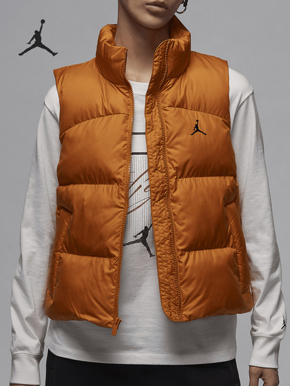 Nike/Nike 공무원 진짜 요르단 여성 따뜻한 스탠딩 칼라 캐주얼 짧은 면화 조끼 FV7150-815