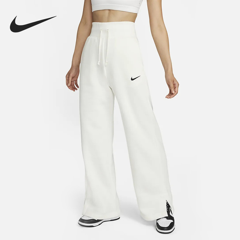 Nike Official Genuine Women's Comfortable Lace-Up Sports Casual Straight Wide-Leg Pants Dq5616-133