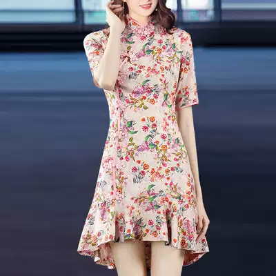 Ancient Chinese cheongsam young 2021 new Chinese style girl sexy French modified fishtail dress summer