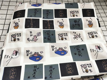 Cartoon fabric canvas printed handmade diy fabric sofa cover fabric bag dormitory tablecloth day Lucky Cat