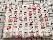 Cartoon Fabric Fine Canvas Printed Handmade Diy Fabric Sofa Cover Fabric Bag Dorm Room Table Cloth Small Fat Cow White