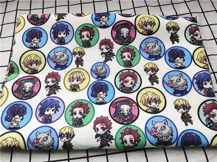 Cartoon fabric fine canvas printed with hand diy fabric bag Kindergarten Dormitory Desk and Desk Fabric to eat the blade