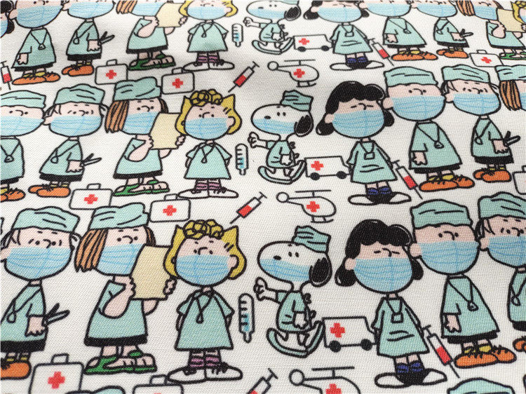 Cartoon fabric Fine canvas printed handmade diy fabric bag Kindergarten dormitory tablecloth Snooker Conby