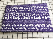 Cartoon Fabric Fine Canvas Printed Handmade Diy Fabric Sofa Cover Fabric Bag Dorm Room Table Cloth Hide Turquoise Cat