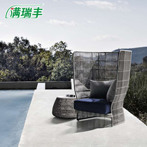 Fujiu Nordic Outdoor Sofa Tea Couple Garden Villa Waterproof Sun Resistance Single Double Villa