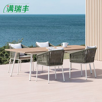 Outdoor anti-sunscreen table and chair garden balcony Leisure chair three pieces of sunrise room tea couple combined simple single sofa
