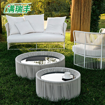 Nordic Outdoor Wine Chair Sofa Tea Several Combined Trinary Terrace Terrace Garden Leisure Double Waterproof Furniture