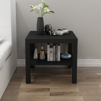 Simple black bedside table small narrow simple modern Nordic coffee table side cabinet hotel economic storage shelf cabinet