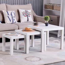 White tea table small household table with a few wooden quartet small tables Economy mini-narrow supermarket display table simple