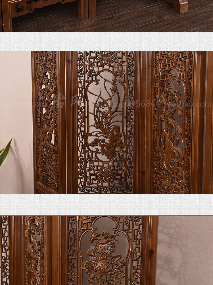 Cổ Trung Quốc gỗ rắn long não gỗ khách sạn phòng khách văn phòng gỗ chạm khắc rỗng màn hình gấp màn hình phân vùng hiên - Màn hình / Cửa sổ lam gỗ cầu thang