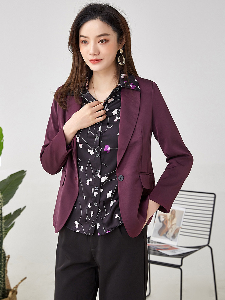 Clearance #9 Charm ZL0K0003 Easy-to-Match Real Pocket One Button Suit Jacket Women's Spring