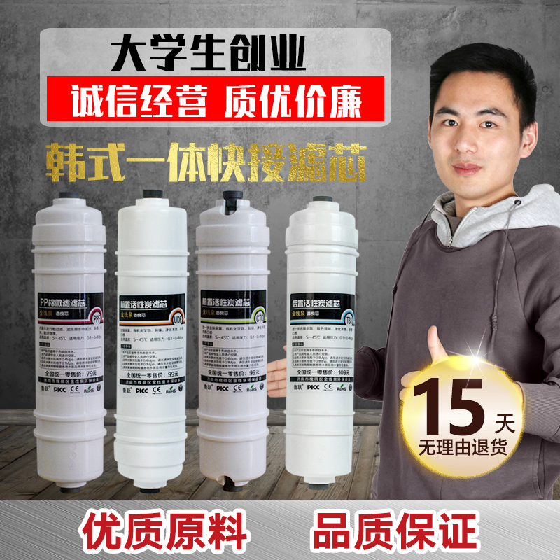 Integrated filter element ppcotton UDF granular carbon CTO compressed carbon large T33 set household water purifier quick connect Universal