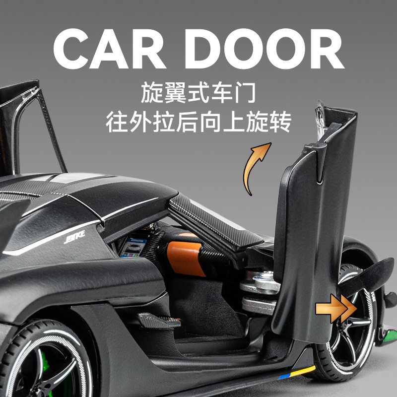 New 1:24 Koenigsegg Alloy Sports Car Artificial Car Model Interior Ornaments Steering Boy Toy Racing Car