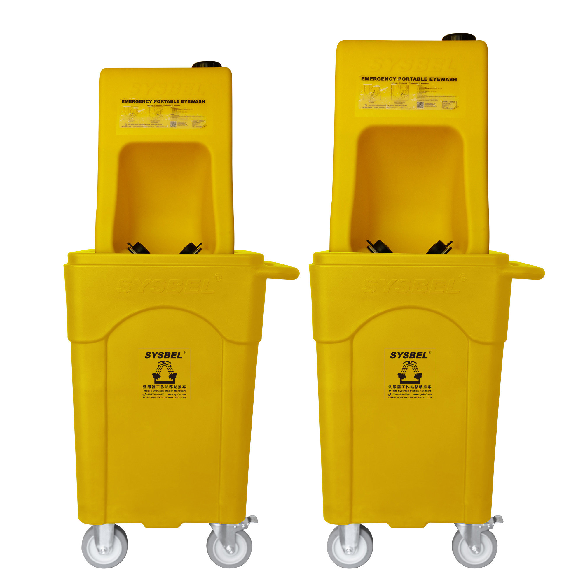 SYSBEL polyethylene yellow portable eye cleaner plastic cart version eyewash WG6000AD BD