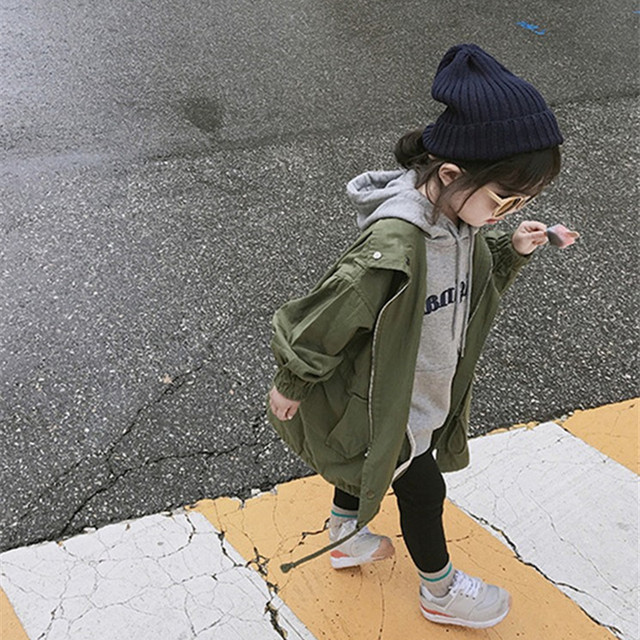 Spring and autumn girls' coat 2022 new autumn children's clothing super foreign style children's windbreaker little girl girl baby trendy girl