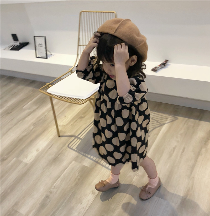 Cô gái Hàn Quốc mùa xuân 2019 tông màu mới phong cách Sen Sở nhỏ chấm tươi đầm váy búp bê thủy triều váy cho bé gái 1 tuổi